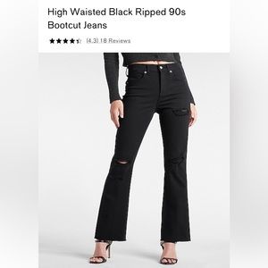 Brand new - High Waisted Black Ripped 90s Bootcut Jeans - Size 2L